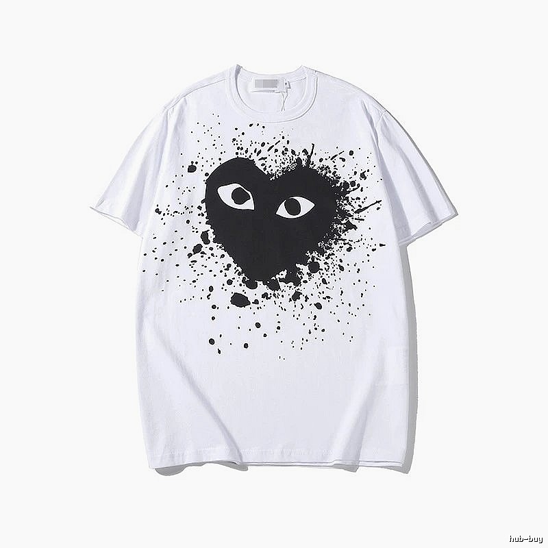 Comme des Garcons PLAY 2023-15 White Black Style 2315 Heart Logo T-Shirt Visual Accent