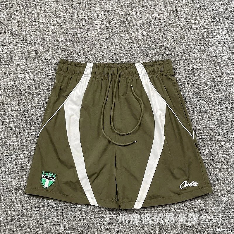 Corteiz Badge Street Style Military Green Casual Sports Shorts