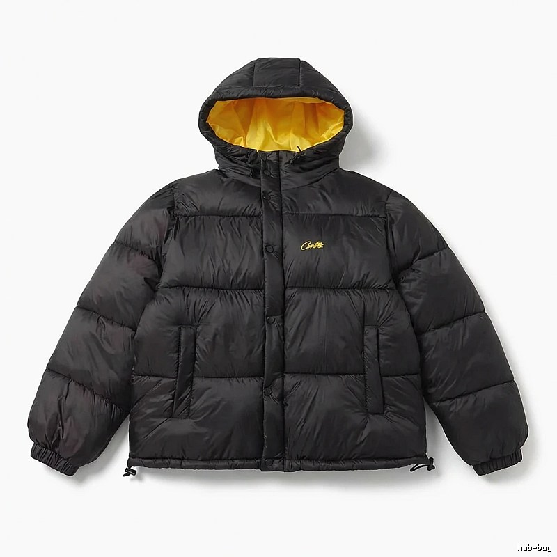 Corteiz black and yellow color - blocking down jacket