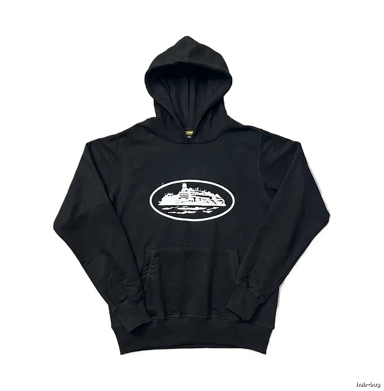 Corteiz nautical style black hoodie