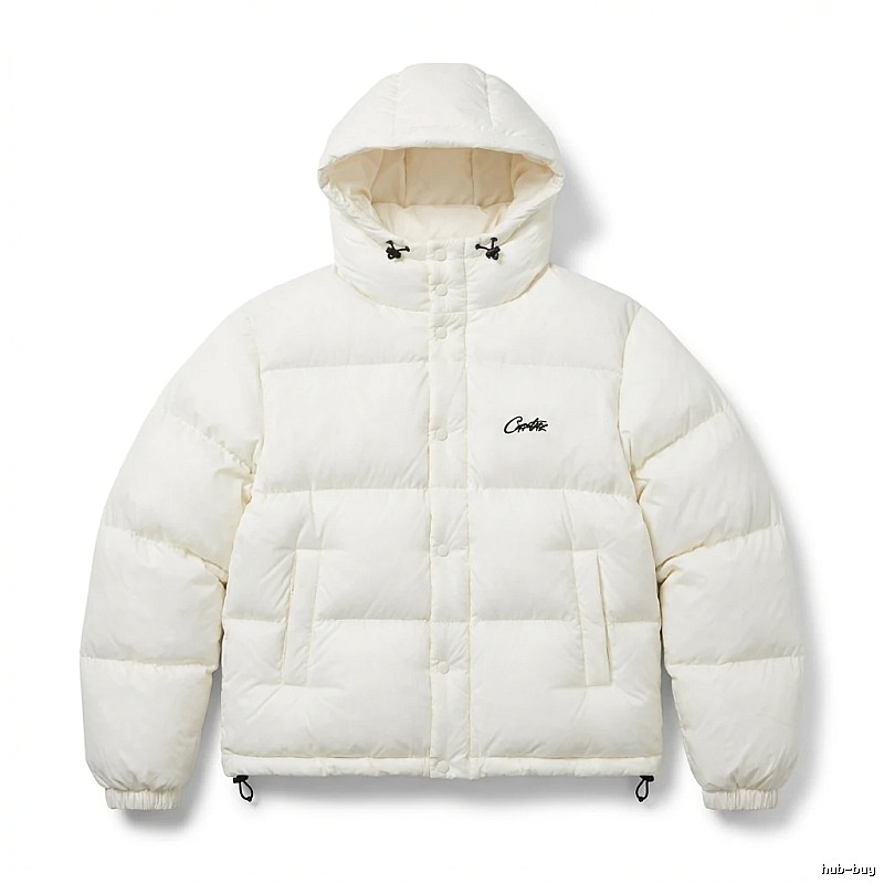 Corteiz trendy brand simple style white cotton-padded coat