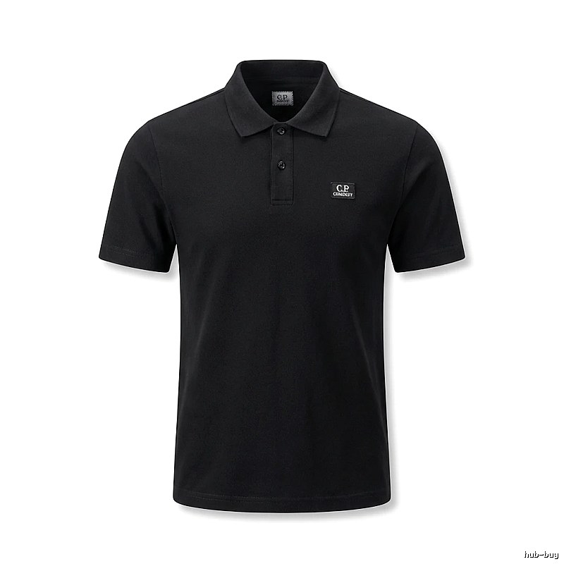 C.P. Simple Style Black Polo Shirt