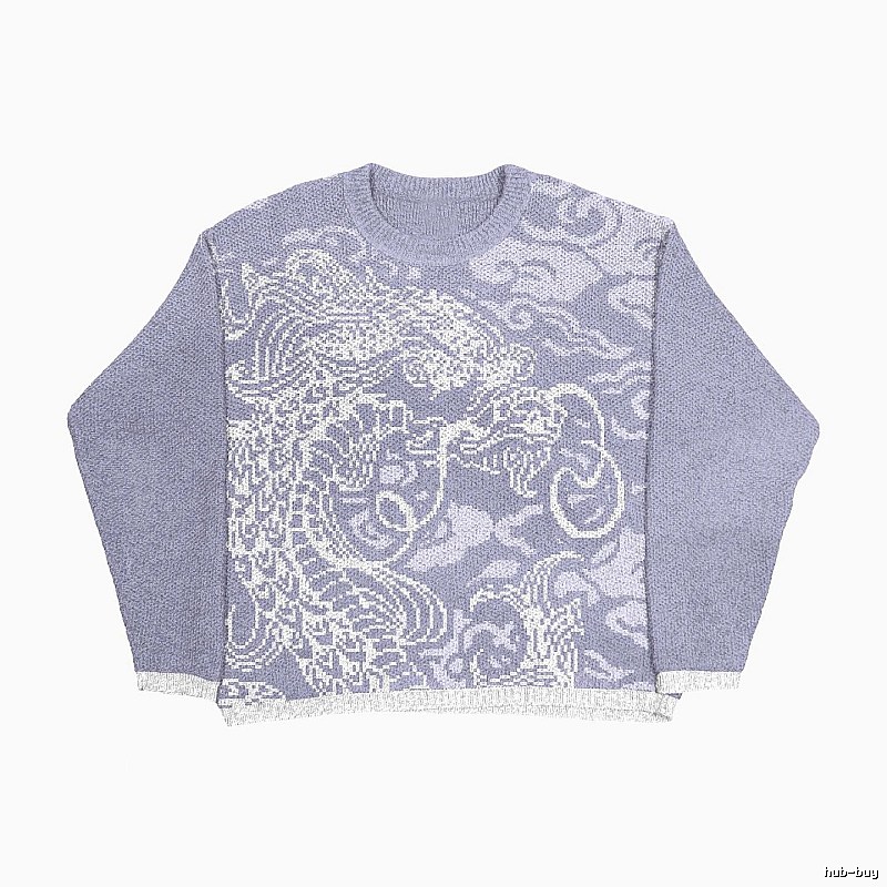 Daily Anime graphic sweater Black Knit Top with Visual Detail