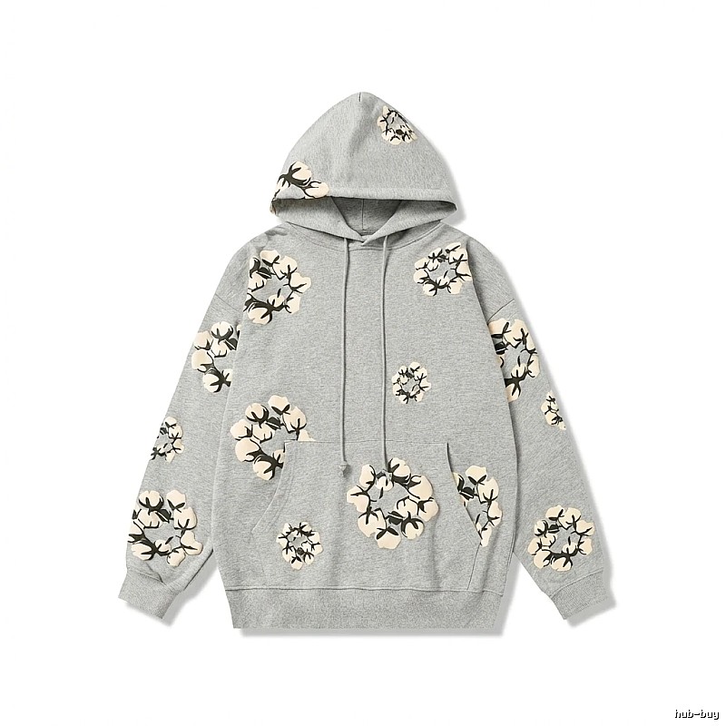 DENIM TEARS Floral Wind Grey Hoodie