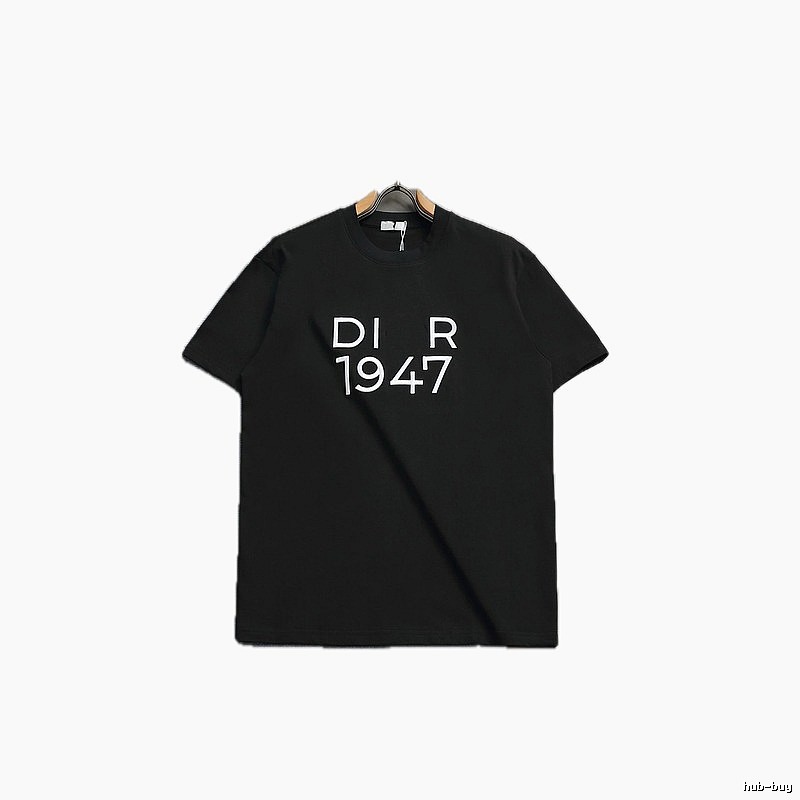 Dior 1947 Minimalist Trendy Black Short-sleeve T-Shirt