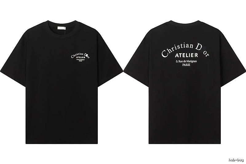Dior ATELIER Minimalist Style Black Short-Sleeve T-Shirt