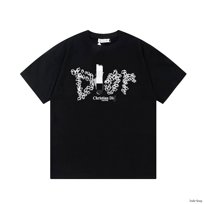 Dior Combined Print Trendy Black Short-sleeve T-Shirt