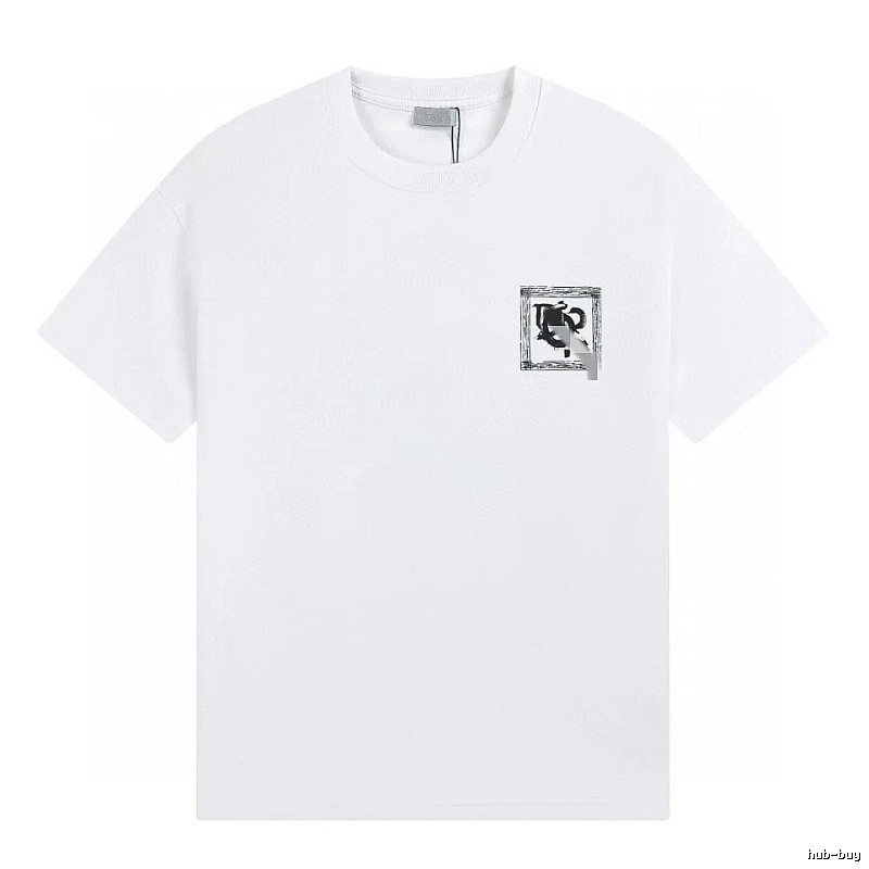 Dior Graffiti Print Minimalist Style White Short-sleeve T-shirt