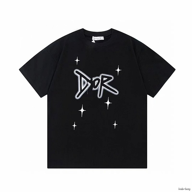 Dior Graffiti Star Street Style Black Short-sleeve T-shirt