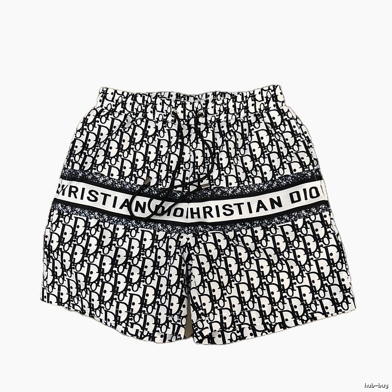 Dior Monogram All-over Print Light Luxury Style Black and White Shorts
