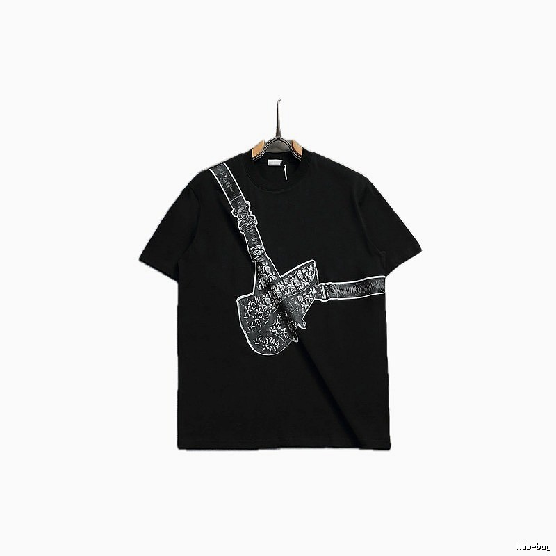Dior Oblique Collection Streetwear Style Black Short-sleeve T-shirt