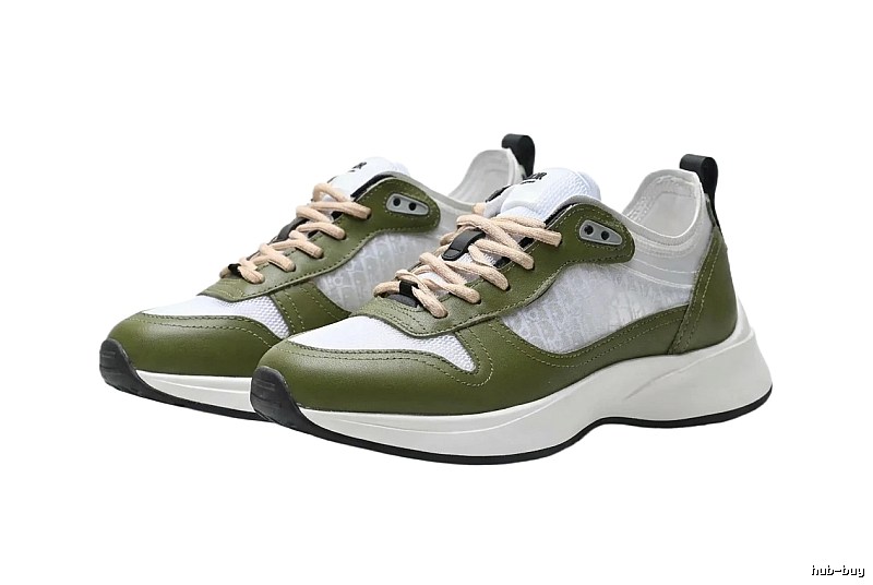 Dior retro-style white and green sports shoes