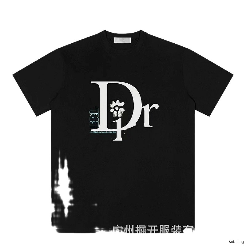 Dior x ERL Co-branded Trendy Style Black T-Shirt