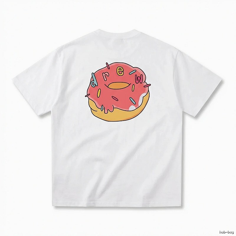 DREW Donut Cartoon White T-shirt