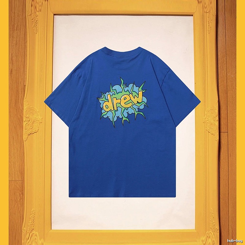 DREW Explosion Print Street Style Blue T-Shirt