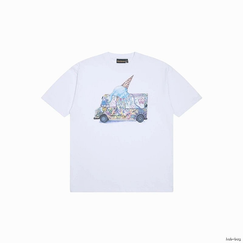 DREW Graffiti Ice Cream Truck Street Style White T-shirt