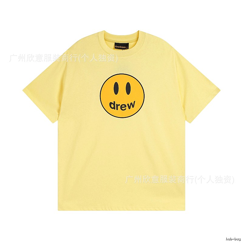 DREW Smiley Face Series Street Style Light Yellow T-shirt
