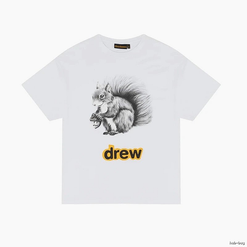 DREW Squirrel Print Street Style White T-shirt