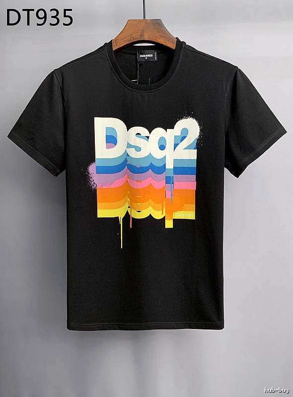 DSQ2 Color Gradient Street Style Black T-Shirt