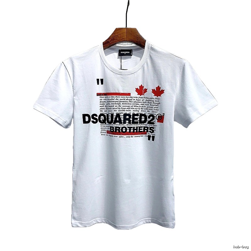 DSQUARED2 Maple Leaf Print Street Style White T-Shirt