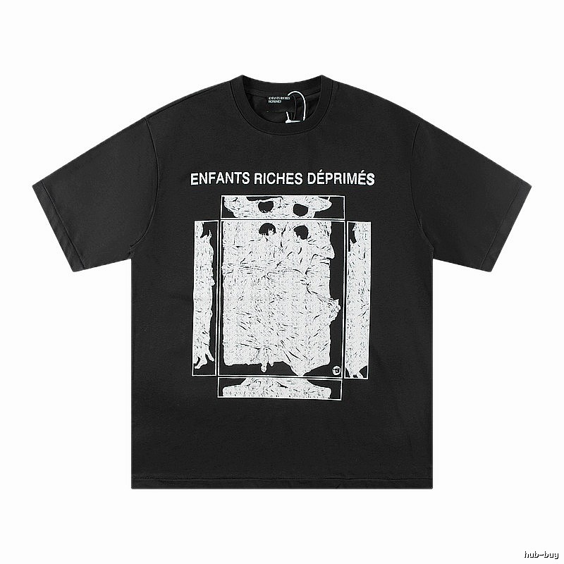 ERD Portrait Print Dark Style Black T-shirt