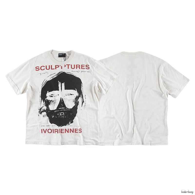 ERD Sculpture Figure Vintage Style Off-white Short Sleeve T-shirt