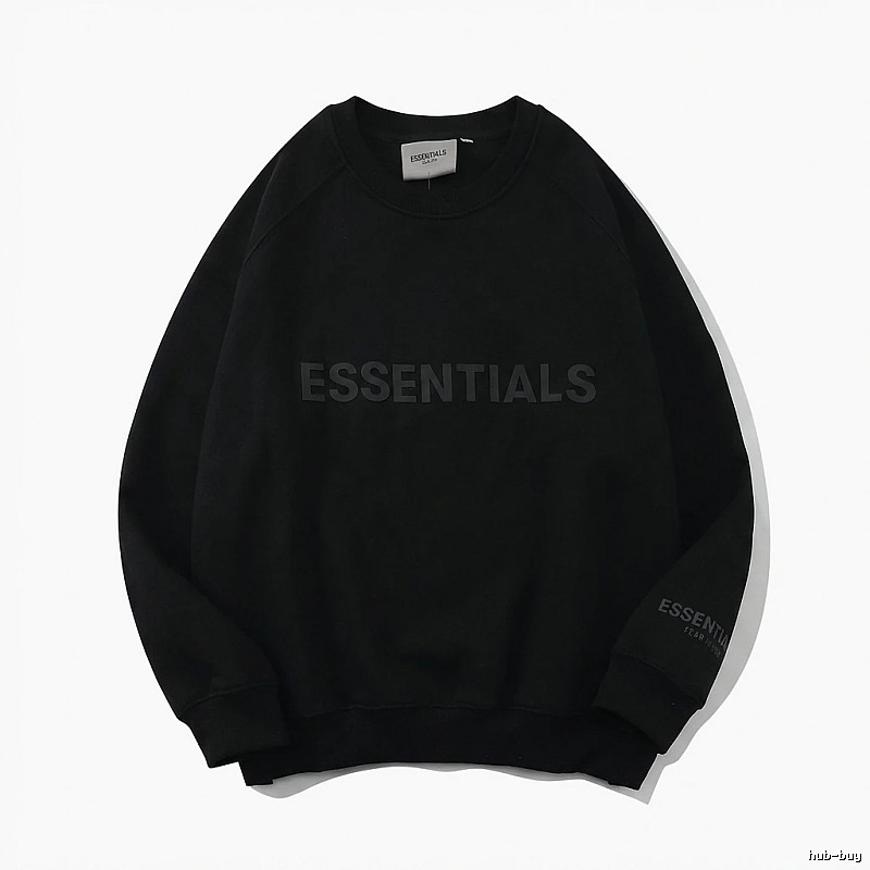 ESSENTIALS minimalist style black sweatshirt