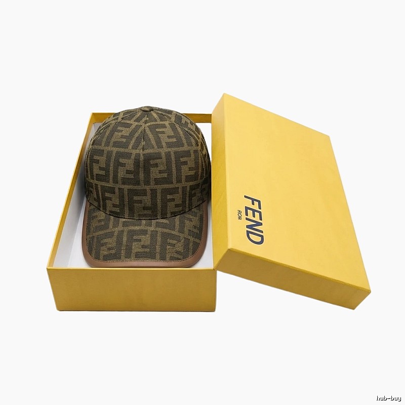 Fendi monogram style coffee-colored hat