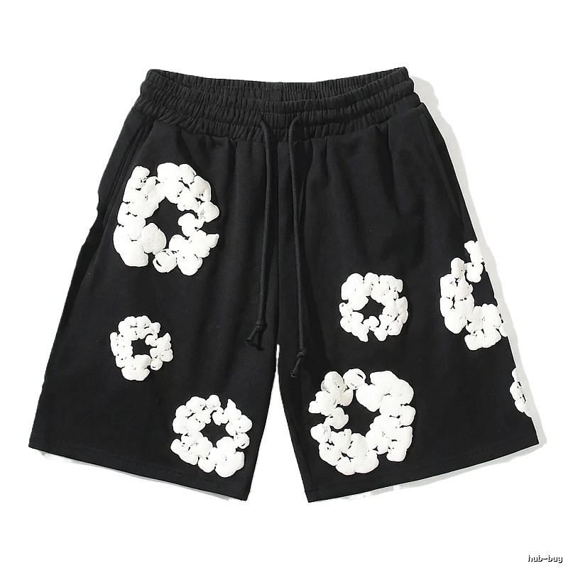 Flower-style black shorts from DENIM TEARS