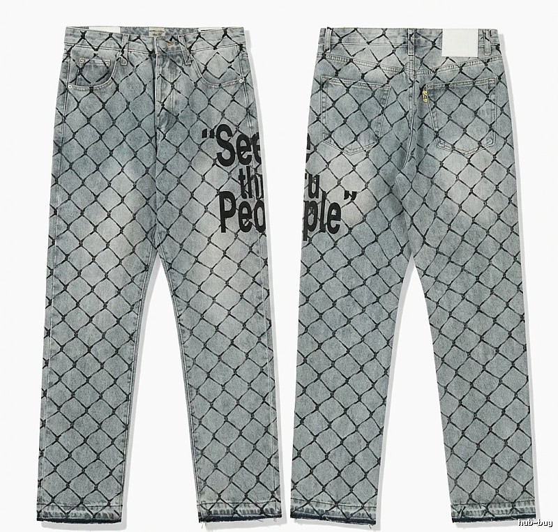 Gallery Dept Checkered Trendy Brand Jeans