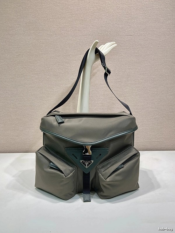 Gray Geometric Shoulder Bag Prada Shoulder Bag for Daily Rotation