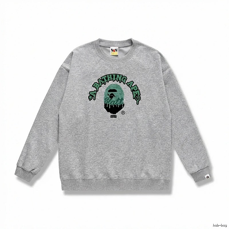 Grey hoodie with Bape Ape Head logo