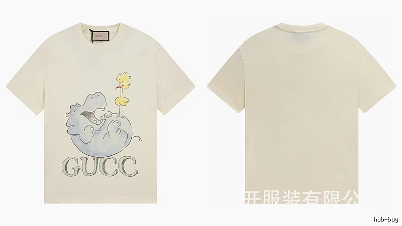 Gucci Cartoon Hippo Casual Off-white T-shirt