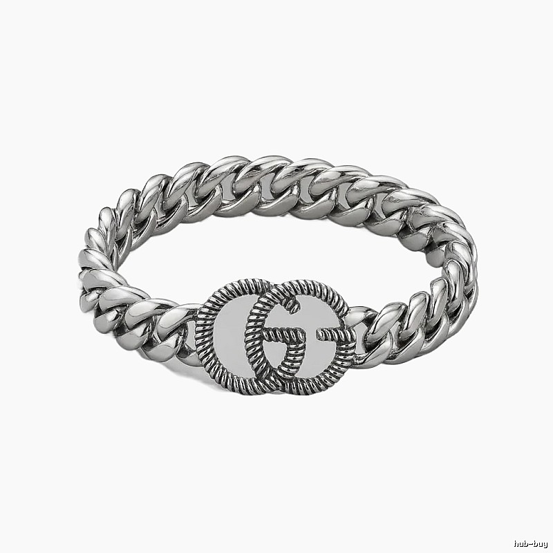 Gucci Double G Retro Style Silver Bracelet