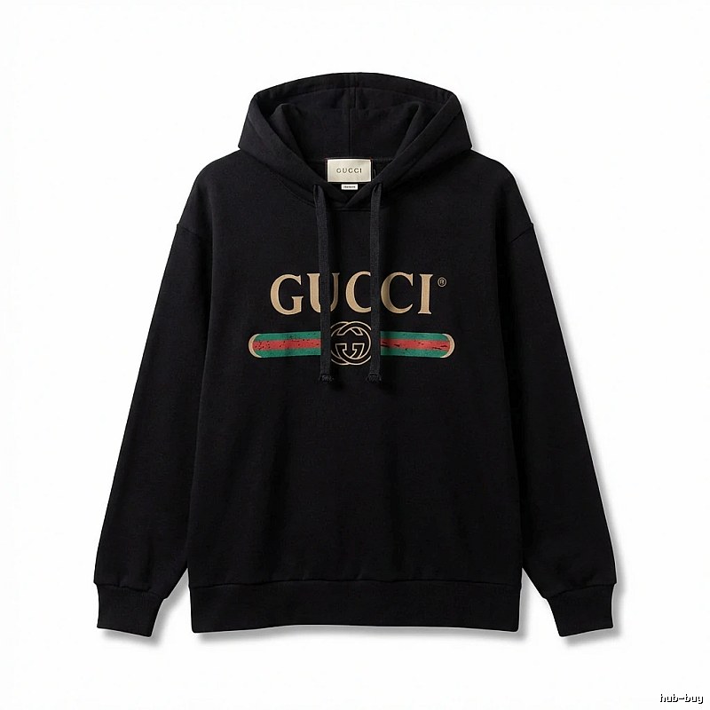 Gucci letter print style black hoodie