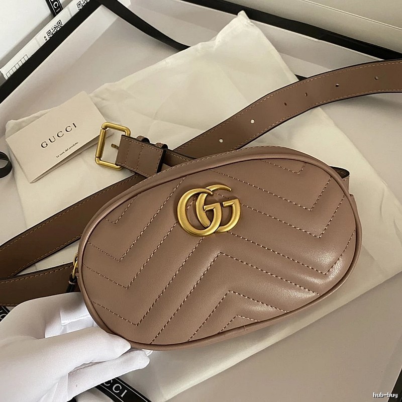 Gucci Matelasse belt bag Tan Quilted Waist Gold