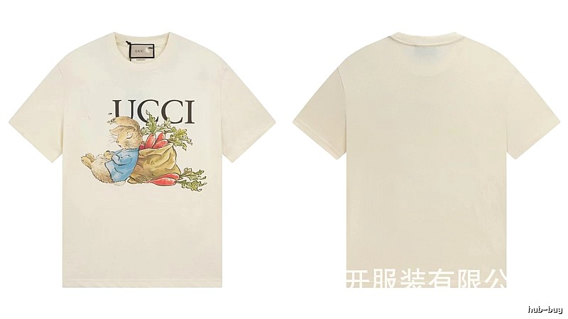 Gucci Peter Rabbit Vintage Style Off-White Short-Sleeve T-Shirt