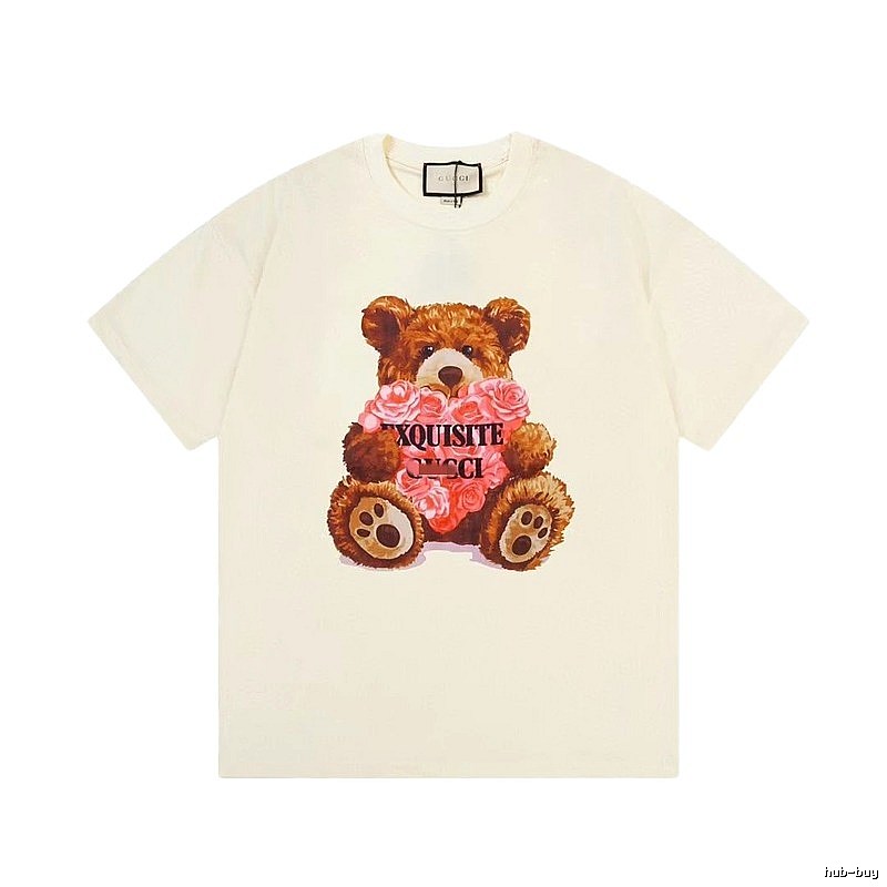 Gucci Teddy Bear Print Casual Off-white T-shirt
