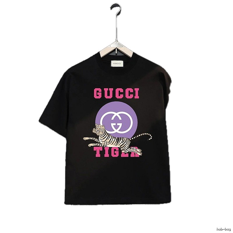 Gucci Tiger Print Trendy Black T-shirt