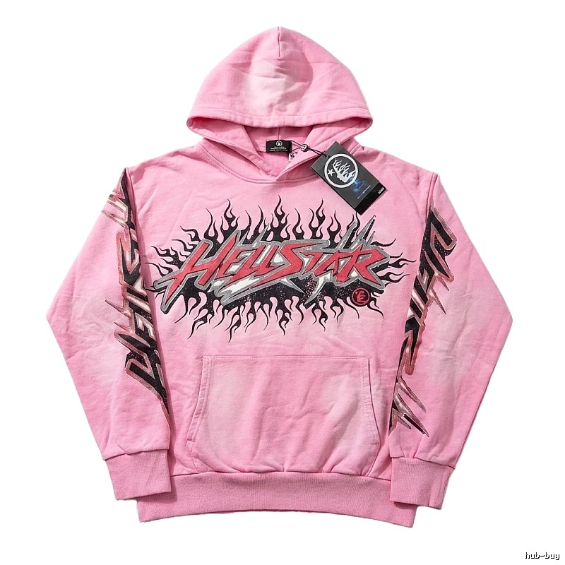 Hellstar Flame Trendy Cool Style Pink Sweatshirt