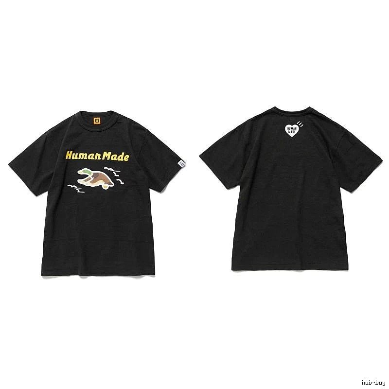 Human Made Gift Ready Heart logo T-shirt Black Green Human with Fresh Pattern