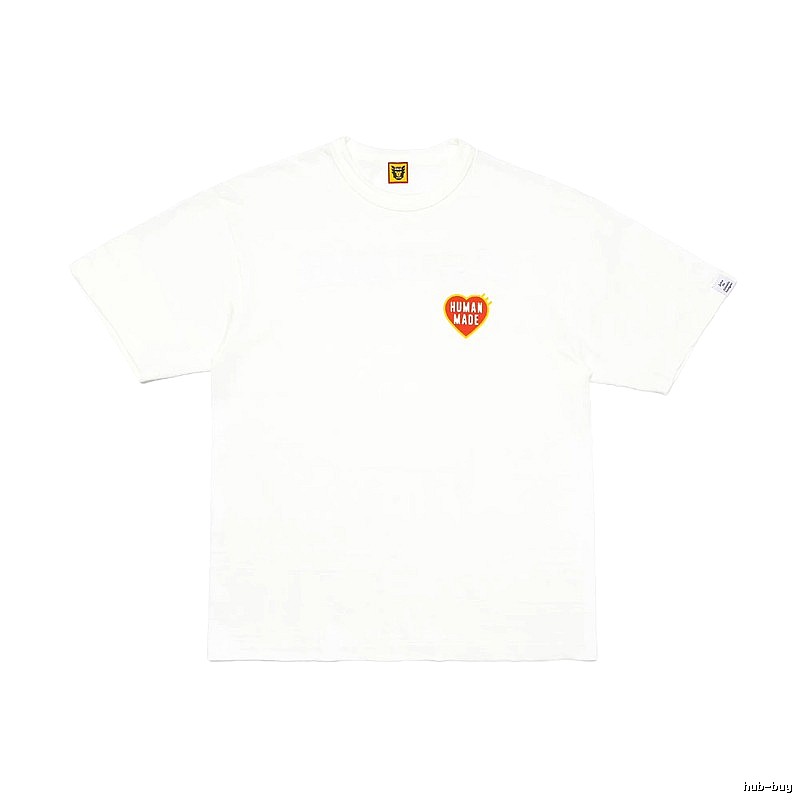 HUMAN MADE Heart Print Japanese Streetwear White T-Shirt