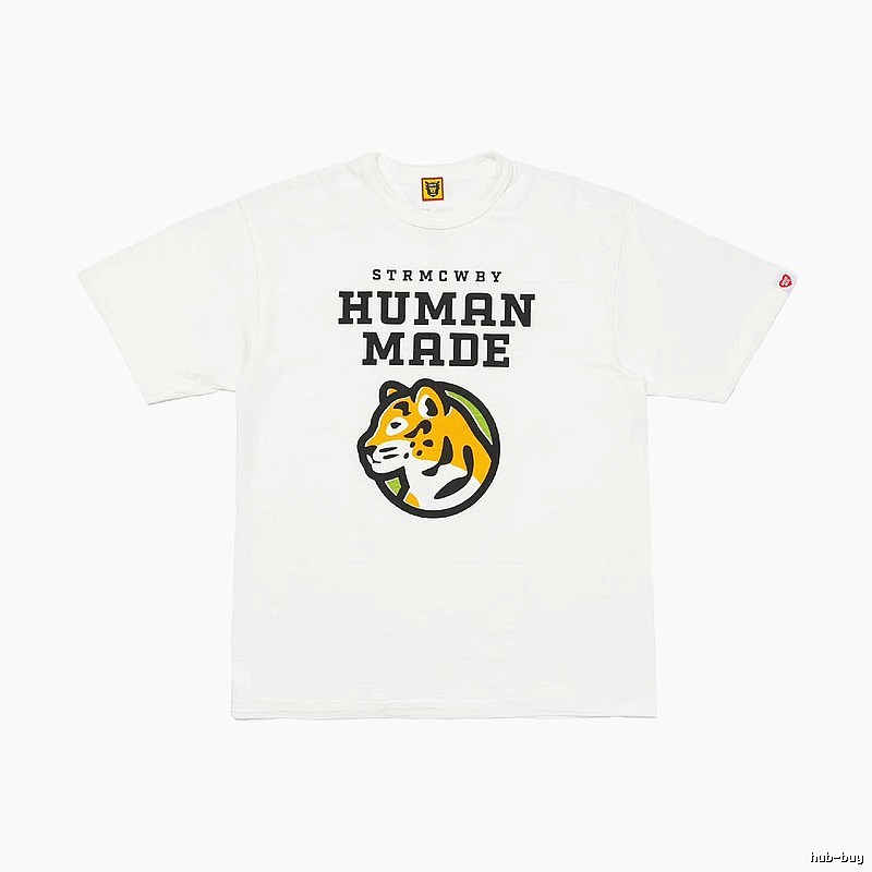 HUMAN MADE Tiger Head Print Japanese Streetwear White T-Shirt