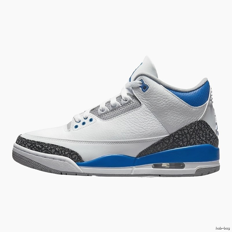 Jordan AJ3 Trendy White and Blue Athletic Shoes