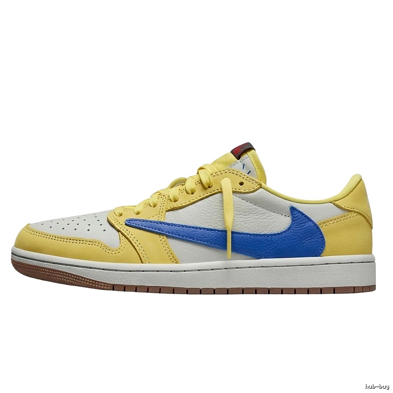 Jordan low-top casual yellow-white-blue shoes