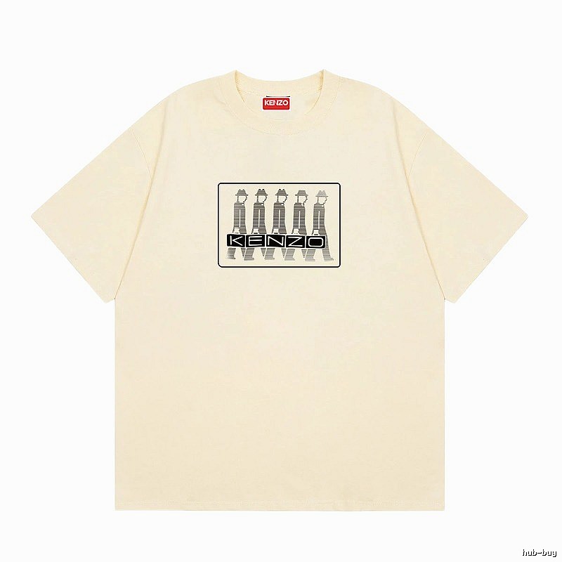 KENZO Character Print Casual Style Beige T-shirt