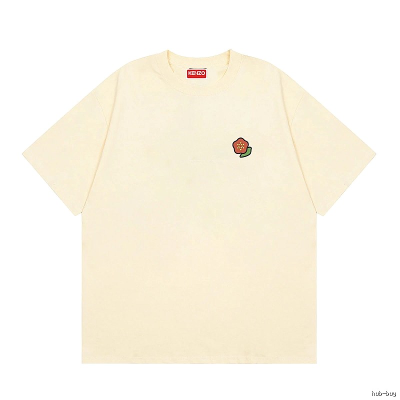 KENZO Embroidered Little Flower Casual Style Off-white T-shirt