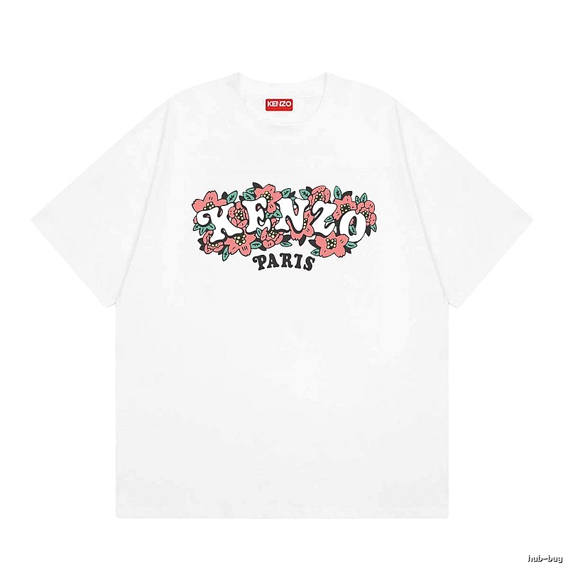 KENZO Floral Collection Street Style White Short-sleeve T-shirt