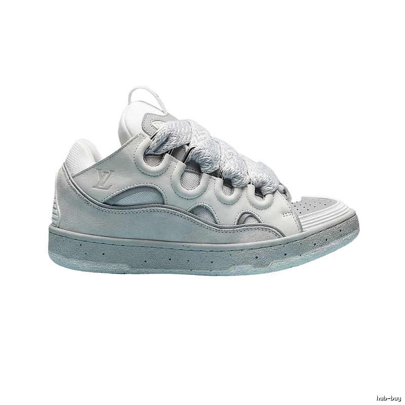 LANVIN retro-style gray and white sneakers