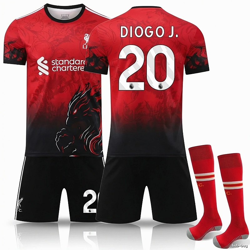 Liverpool retro-style red and black jersey